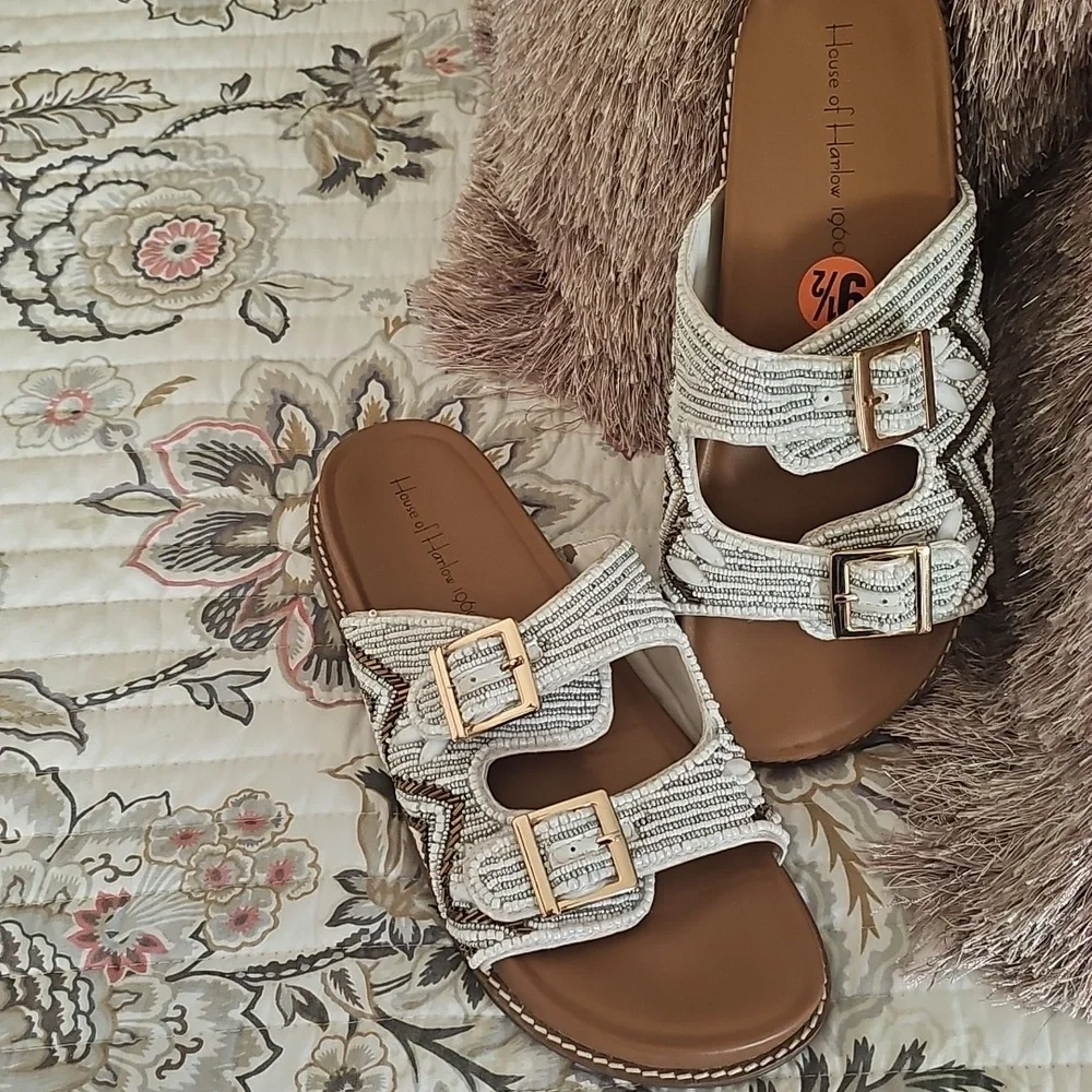 House Of Harlow 1960 Beaded Slide 9.5 - Picture 6 of 8